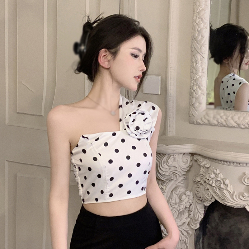 Áo Croptop Sát Nách Hoạ Tiết Hoa 3D Phong Cách Retro