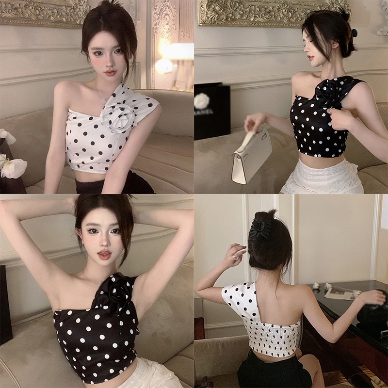 Áo Croptop Sát Nách Hoạ Tiết Hoa 3D Phong Cách Retro