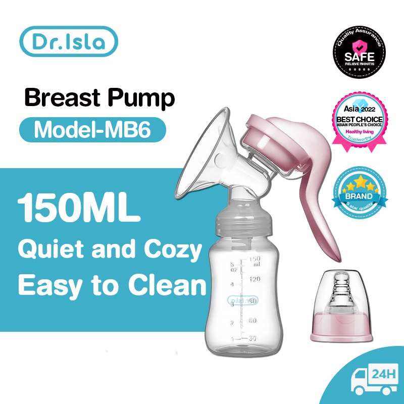 Dr.isla Máy hút sữa cầm tay 150ml Máy Hút Sữa Không Dây Máy Hút Sữa Bằng Tay BPA Free Hút Mạnh MB6