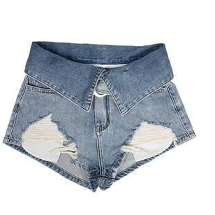 Jiashucheng Quần Short Denim Giả Hai Mảnh Phối Thắt Lưng Phong Cách Mới Cho Nữ