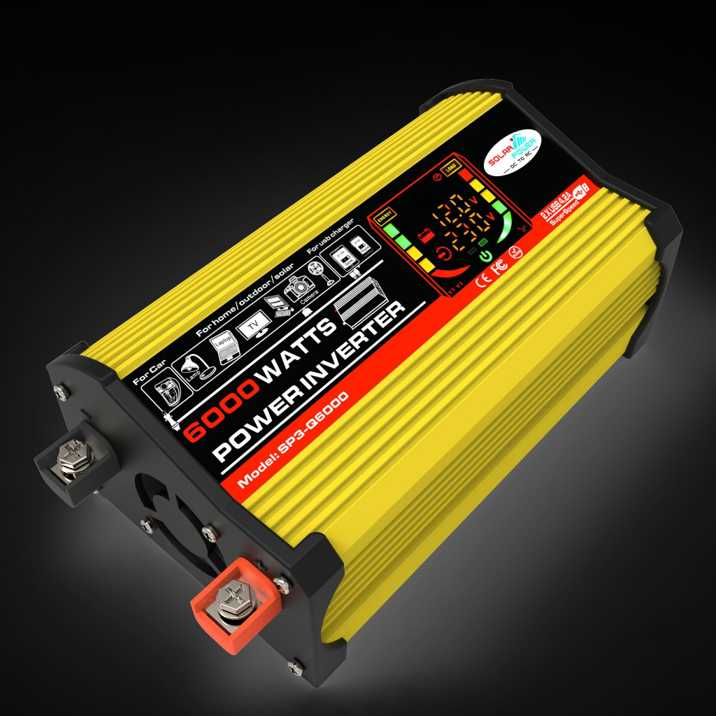 Bộ ChuyểN ĐổI NguồN ĐiệN MAL- 6000W DC12V Sang AC220V / 110V, MàN HìNh LCD Thông Minh Cho Xe Hơi