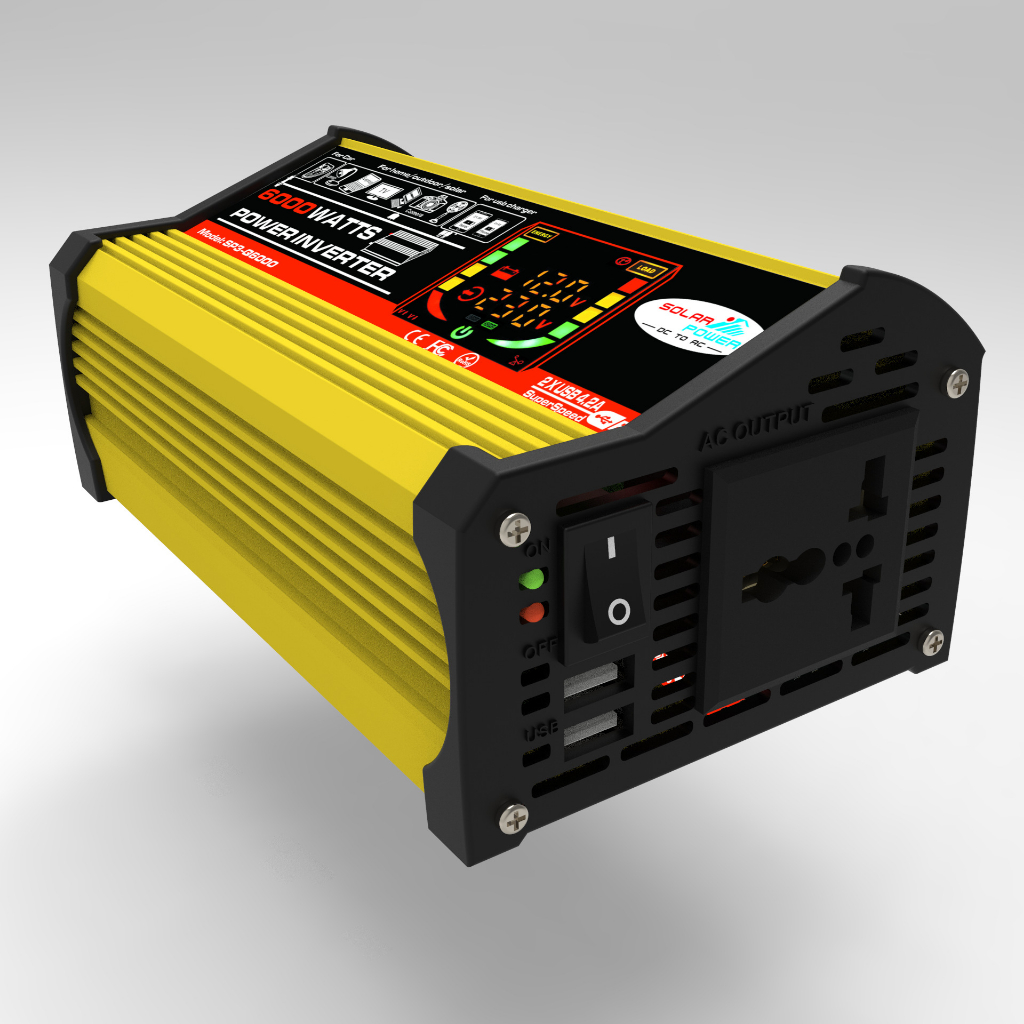 Bộ ChuyểN ĐổI NguồN ĐiệN MAL- 6000W DC12V Sang AC220V / 110V, MàN HìNh LCD Thông Minh Cho Xe Hơi