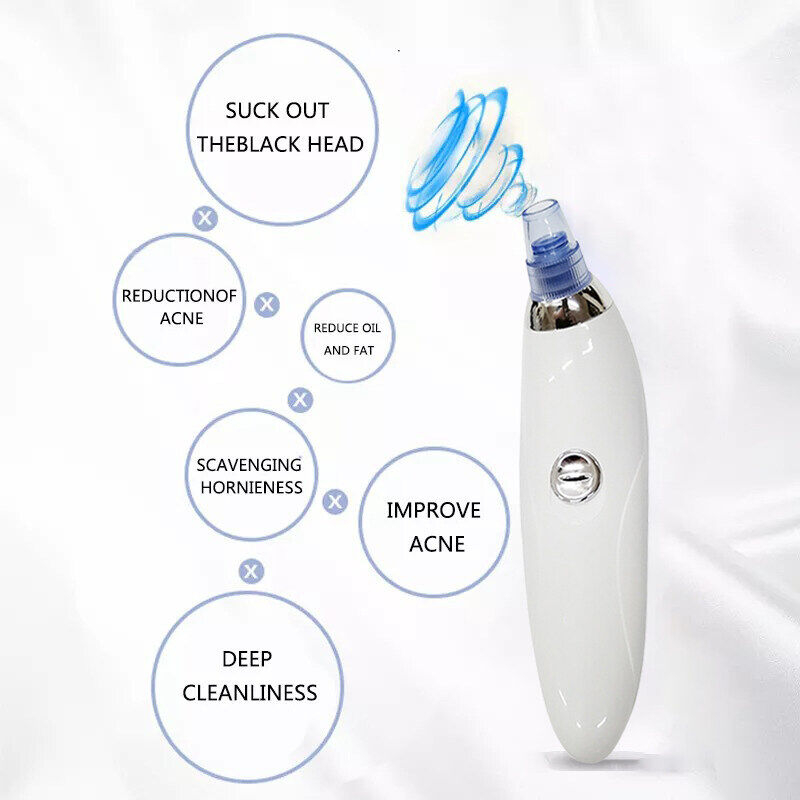 Máy Hút Mụn Đầu Đen Làm Sạch Sâu Lỗ Chân Lông Đa Năng Kèm 4 Đầu Thay Thế
