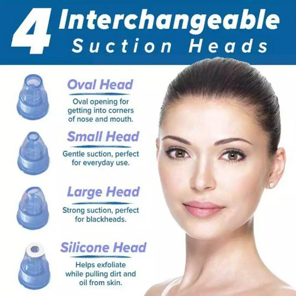 Máy Hút Mụn Đầu Đen Làm Sạch Sâu Lỗ Chân Lông Đa Năng Kèm 4 Đầu Thay Thế
