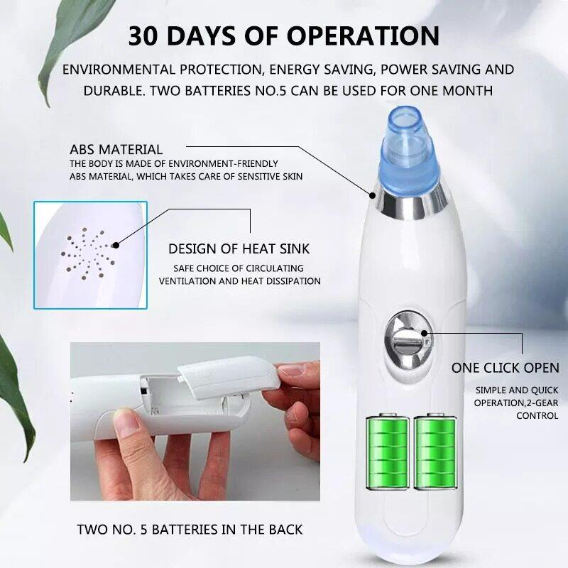 Máy Hút Mụn Đầu Đen Làm Sạch Sâu Lỗ Chân Lông Đa Năng Kèm 4 Đầu Thay Thế