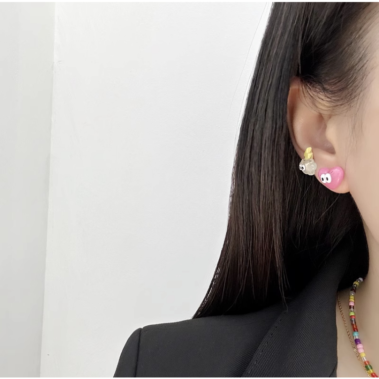 Bộ Bông Tai Trong Suốt Hình Đám Mây Ngôi Sao Mắt To Dễ Thương Phong Cách Hàn Quốc