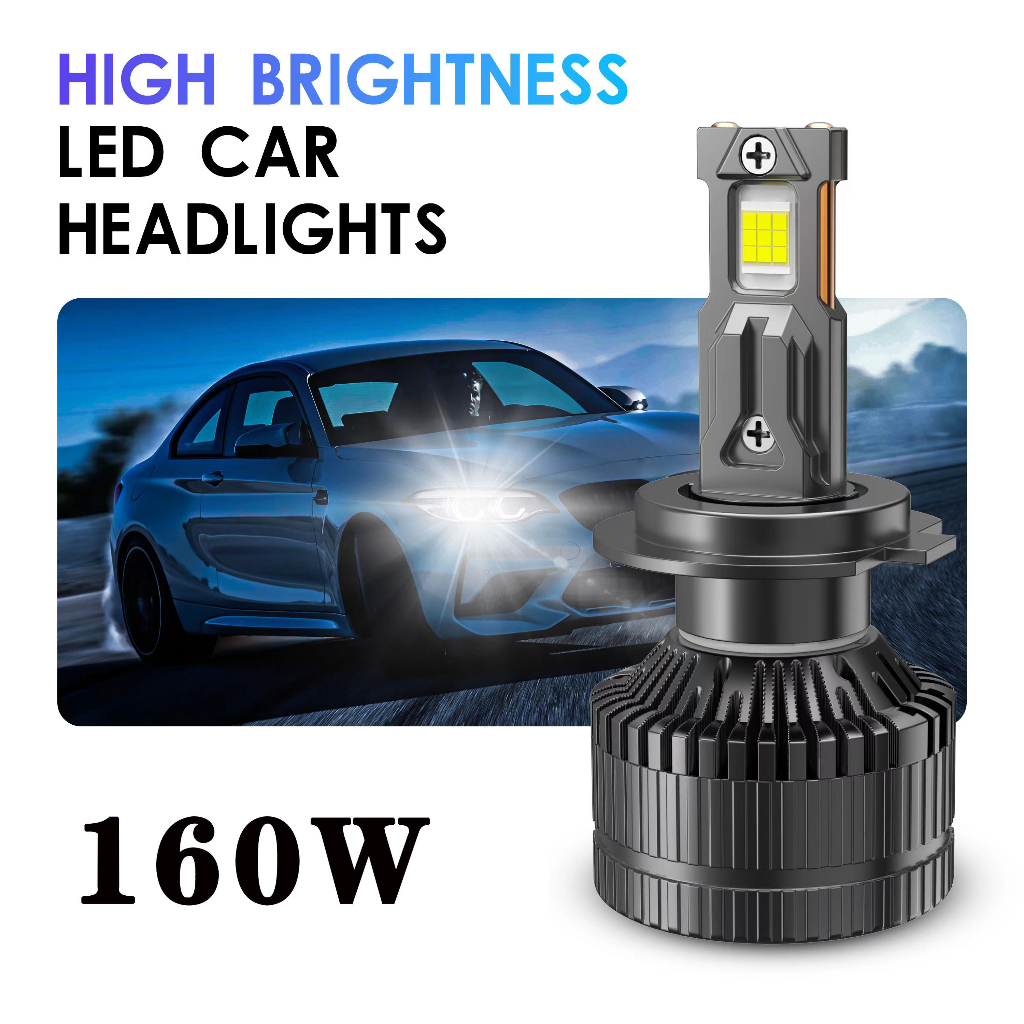 1 Cặp Bóng Đèn Pha LED 160W 20000LM H1 H4 H7 H11 H8 9005 9006 HB3 HB4 Cho Xe Hơi