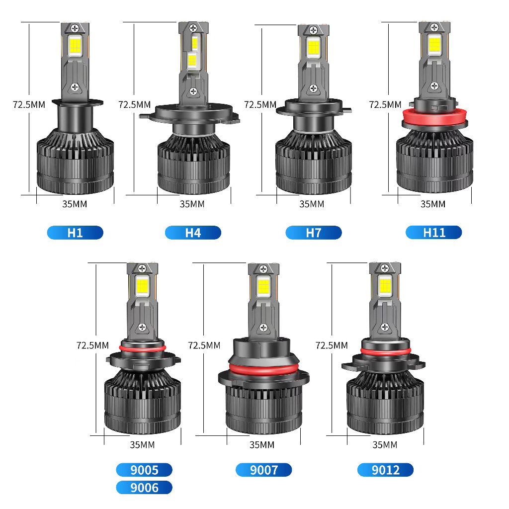 1 Cặp Bóng Đèn Pha LED 160W 20000LM H1 H4 H7 H11 H8 9005 9006 HB3 HB4 Cho Xe Hơi