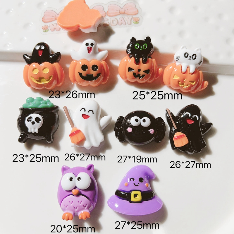 10 miếng resin cartoon animal halloween series/character/drawing/3d/flat decoration/crafts