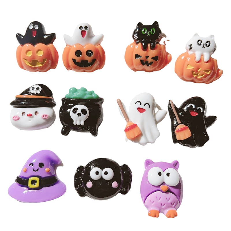 10 miếng resin cartoon animal halloween series/character/drawing/3d/flat decoration/crafts