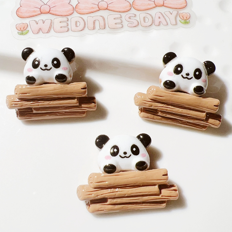 10 miếng nhựa cartoon animal panda/character/drawing/3d/flat decoration/crafts