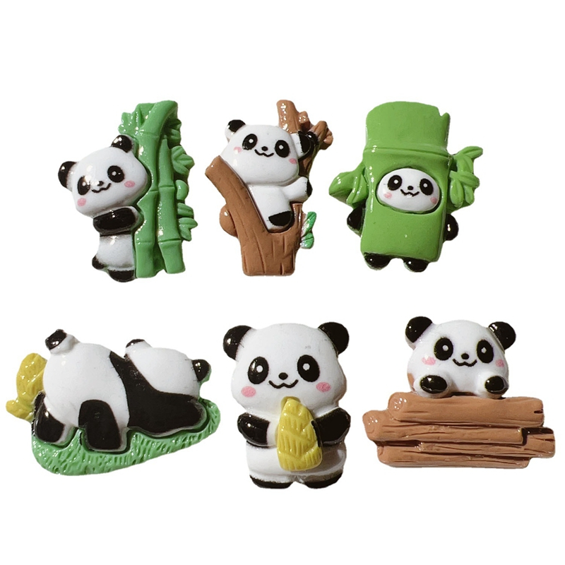 10 miếng nhựa cartoon animal panda/character/drawing/3d/flat decoration/crafts