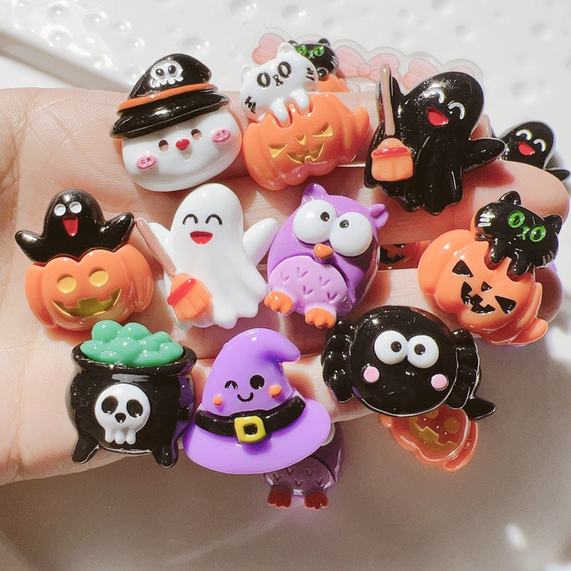 10 miếng resin cartoon animal halloween series/character/drawing/3d/flat decoration/crafts