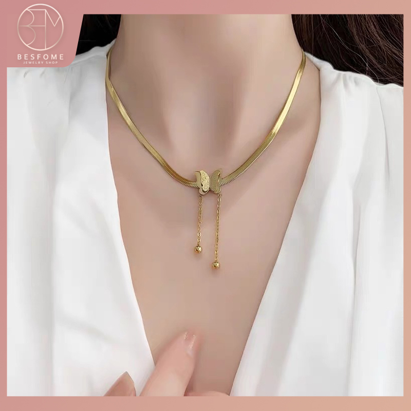 Vòng cổ Mạ Vàng 18k Mặt Hình Bướm Thời Trang