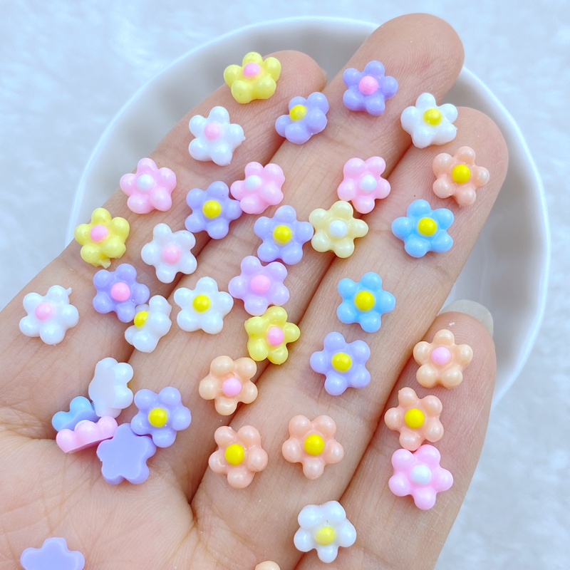 100 cái bộ 7mm mini làm móng tay frangipani nhựa trang trí thủ công mỹ nghệ trang trí nội thất trang trí trang trí dress up phụ kiện làm móng