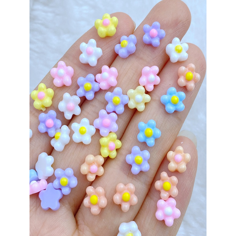 100 cái bộ 7mm mini làm móng tay frangipani nhựa trang trí thủ công mỹ nghệ trang trí nội thất trang trí trang trí dress up phụ kiện làm móng