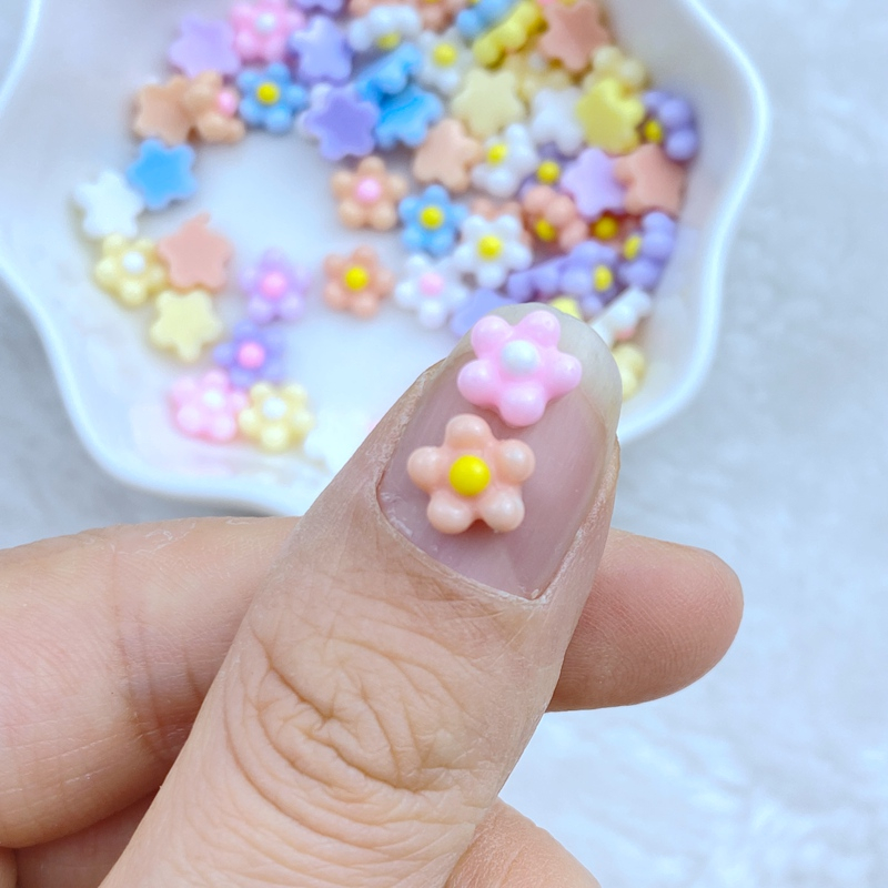 100 cái bộ 7mm mini làm móng tay frangipani nhựa trang trí thủ công mỹ nghệ trang trí nội thất trang trí trang trí dress up phụ kiện làm móng