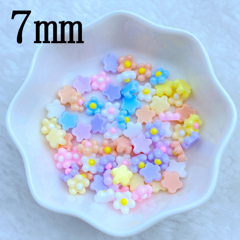 100 cái bộ 7mm mini làm móng tay frangipani nhựa trang trí thủ công mỹ nghệ trang trí nội thất trang trí trang trí dress up phụ kiện làm móng