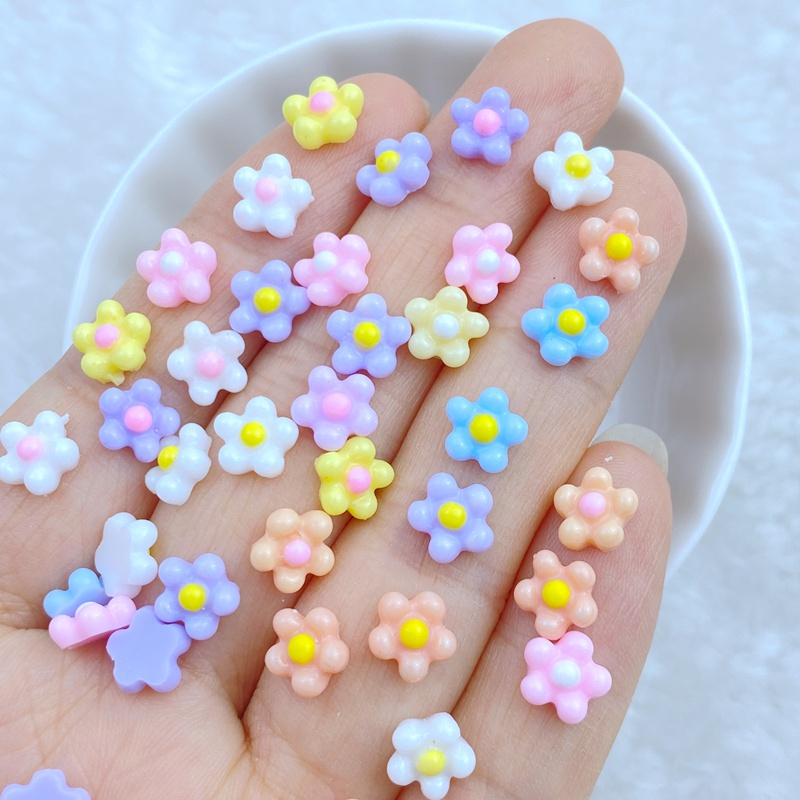 100 cái bộ 7mm mini làm móng tay frangipani nhựa trang trí thủ công mỹ nghệ trang trí nội thất trang trí trang trí dress up phụ kiện làm móng