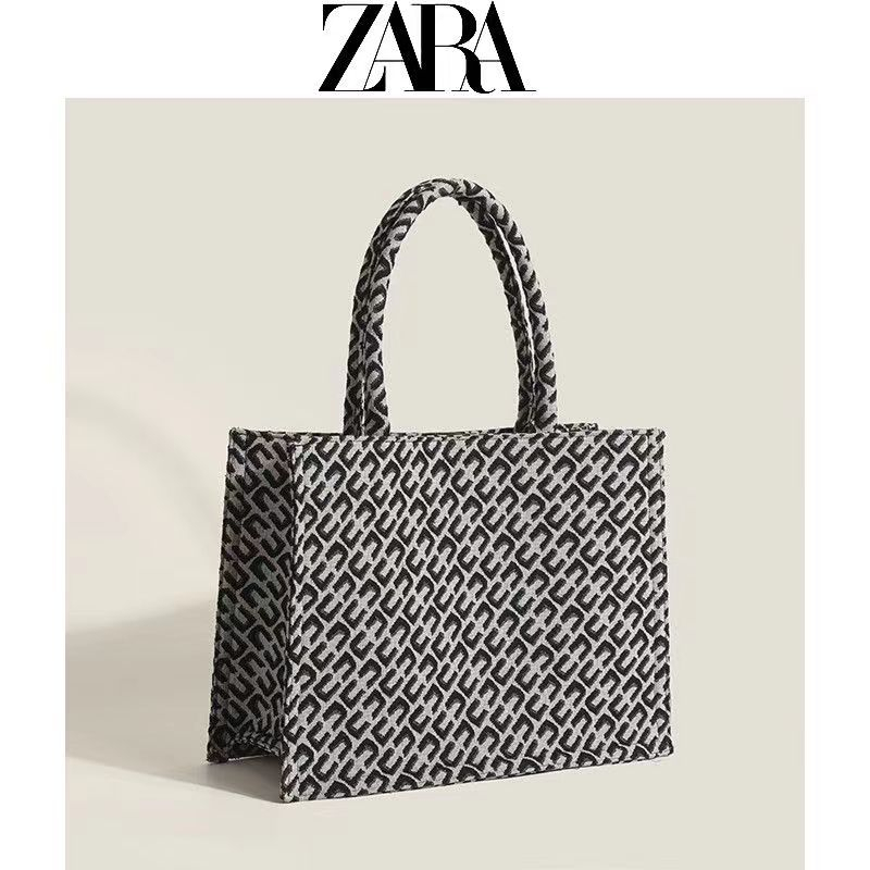 Túi Xách Đeo Vai Zara Vải Canvas Cỡ Lớn Thời Trang 2023 Cho Nữ