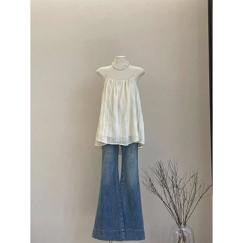 Bộ Áo Quần Jeans Lưng Cao Phong Cách Hàn Quốc Thời Trang Mùa Hè Hàng Mới 2023 Dành Cho Bạn Nữ