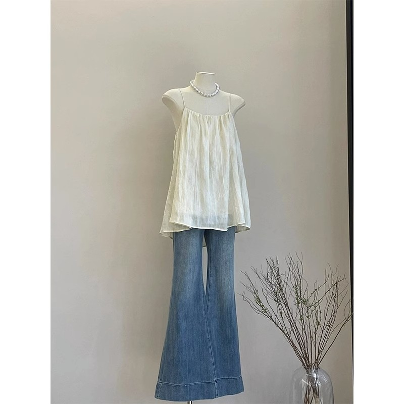 Bộ Áo Quần Jeans Lưng Cao Phong Cách Hàn Quốc Thời Trang Mùa Hè Hàng Mới 2023 Dành Cho Bạn Nữ