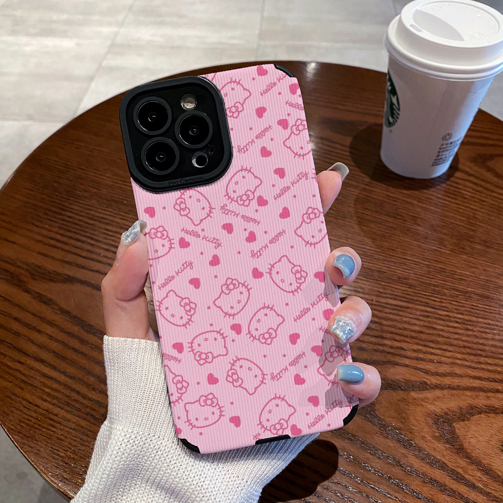 Ốp Điện Thoại Màu Hồng In Hình Mèo Hoạt Hình Cho iPhone 14 13Promax 6 6s PLUS 7 8 PLUS SE X XR XS Max 12 11 Pro Max