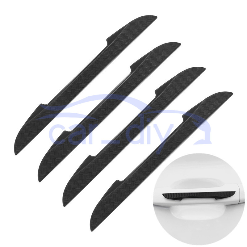 Bộ 4 Miếng Dán Silicone 3D Chống Trầy Trang Trí Tay Cầm Cửa / Gương Chiếu Hậu Xe Hơi