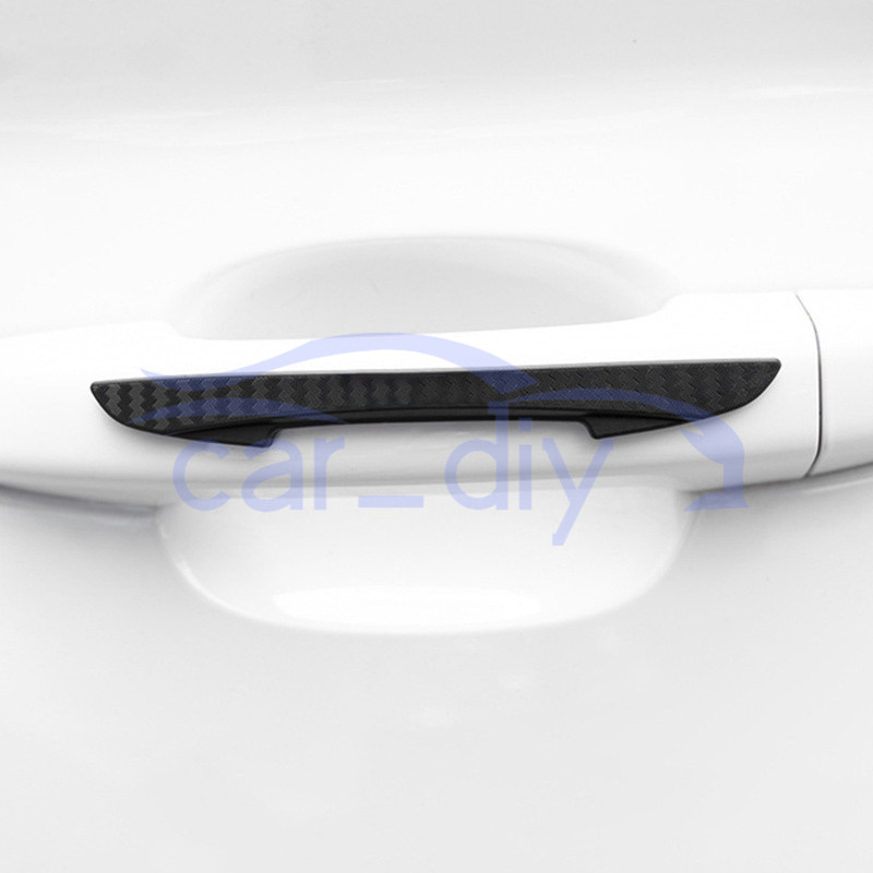 Bộ 4 Miếng Dán Silicone 3D Chống Trầy Trang Trí Tay Cầm Cửa / Gương Chiếu Hậu Xe Hơi