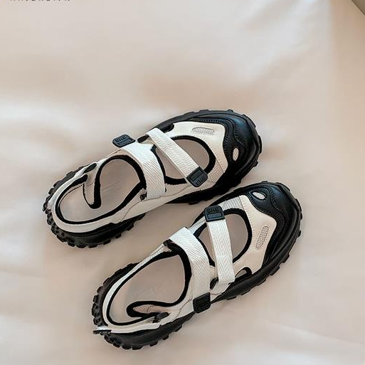 Giày Sandal Mary Jane Đế Dày Quai Dán Màu Sắc Thời Trang Dành Cho Nữ