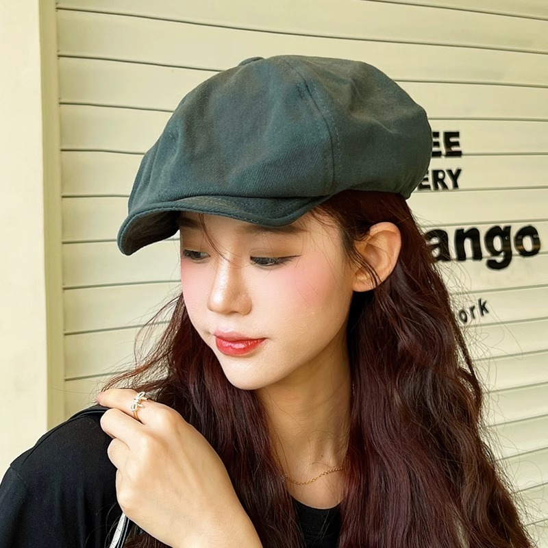 Mũ Lưỡi Trai Mỏng Vành Mềm Màu Trơn Kiểu Retro Thời Trang Mùa Xuân Cho Bạn Gái