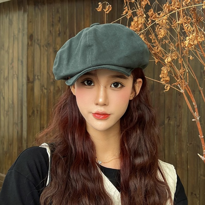 Mũ Lưỡi Trai Mỏng Vành Mềm Màu Trơn Kiểu Retro Thời Trang Mùa Xuân Cho Bạn Gái