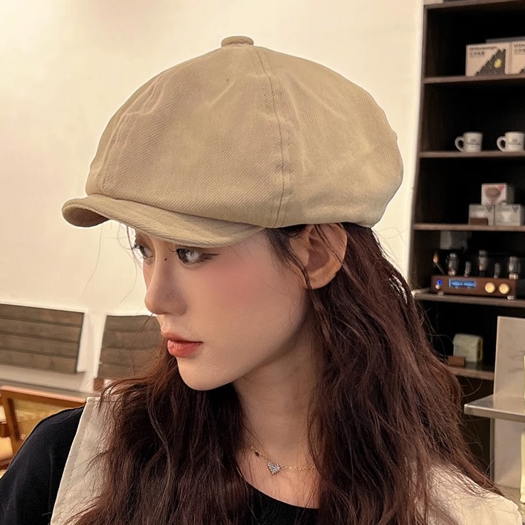 Mũ Lưỡi Trai Mỏng Vành Mềm Màu Trơn Kiểu Retro Thời Trang Mùa Xuân Cho Bạn Gái
