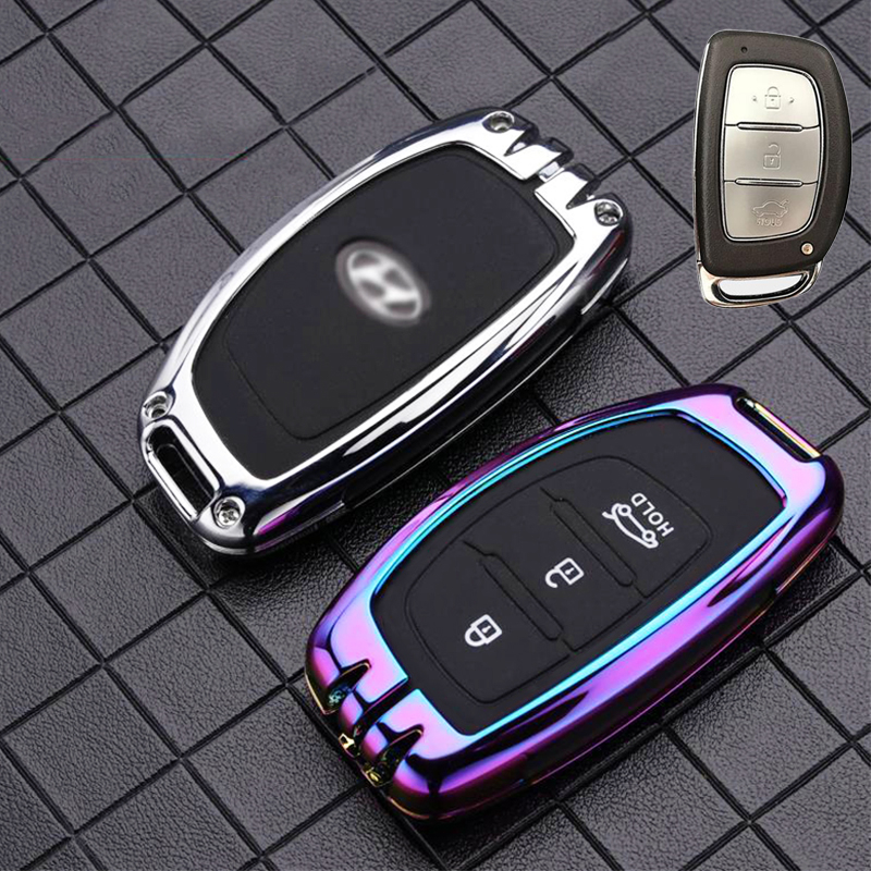 Vỏ Bảo Vệ Chìa Khóa Xe Hơi Hyundai i10 Tucson Elantra 3 Nút Bằng Hợp Kim Ốp khoá i10 vỏ chìa khoá i10