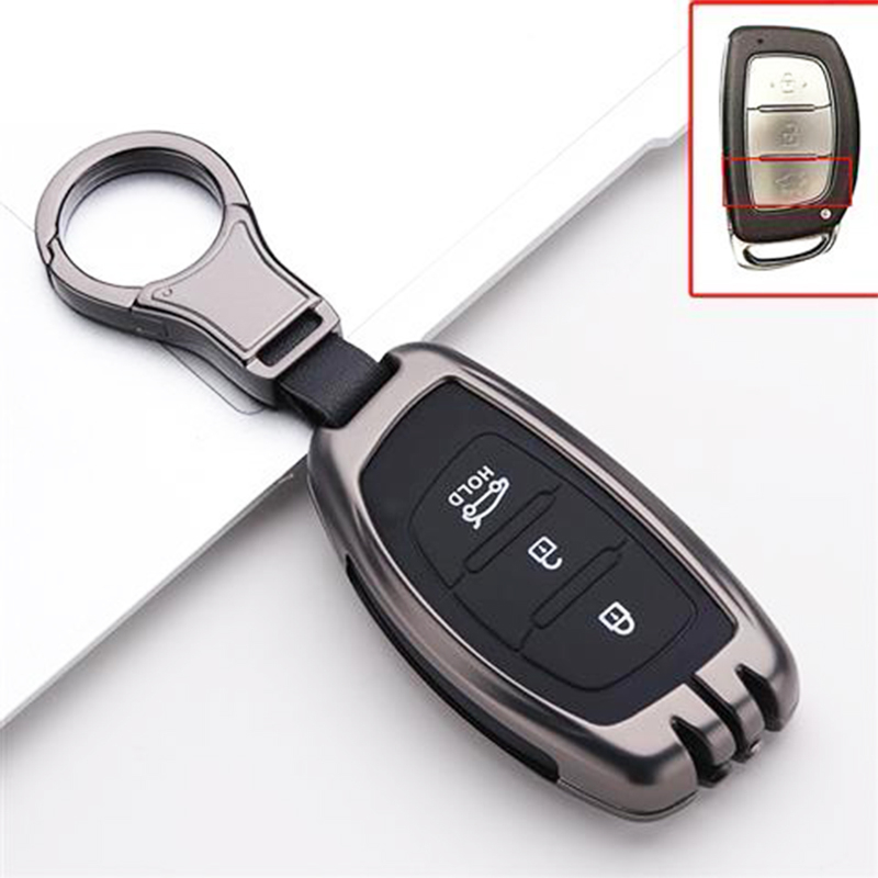 Vỏ Bảo Vệ Chìa Khóa Xe Hơi Hyundai i10 Tucson Elantra 3 Nút Bằng Hợp Kim Ốp khoá i10 vỏ chìa khoá i10