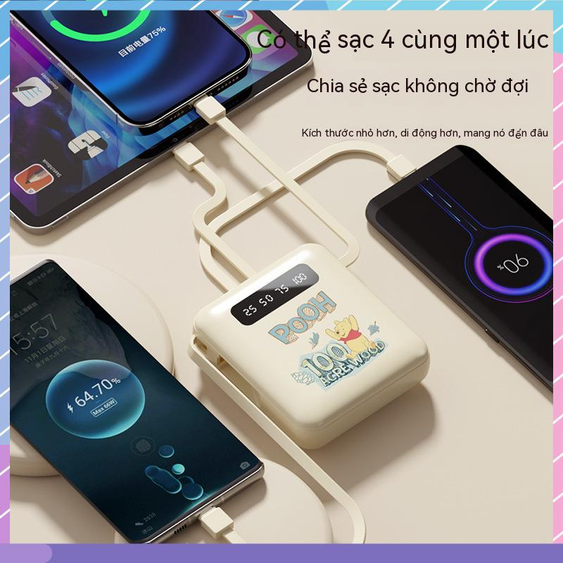 Sạc Dự Phòng Disney joint 10000mAH Dung Lượng Lớn - Đi Kèm Với 4 Dây Sạc Nhanh Cho Samsung / Xiaomi / oppo / vivo