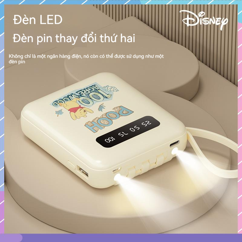 Sạc Dự Phòng Disney joint 10000mAH Dung Lượng Lớn - Đi Kèm Với 4 Dây Sạc Nhanh Cho Samsung / Xiaomi / oppo / vivo