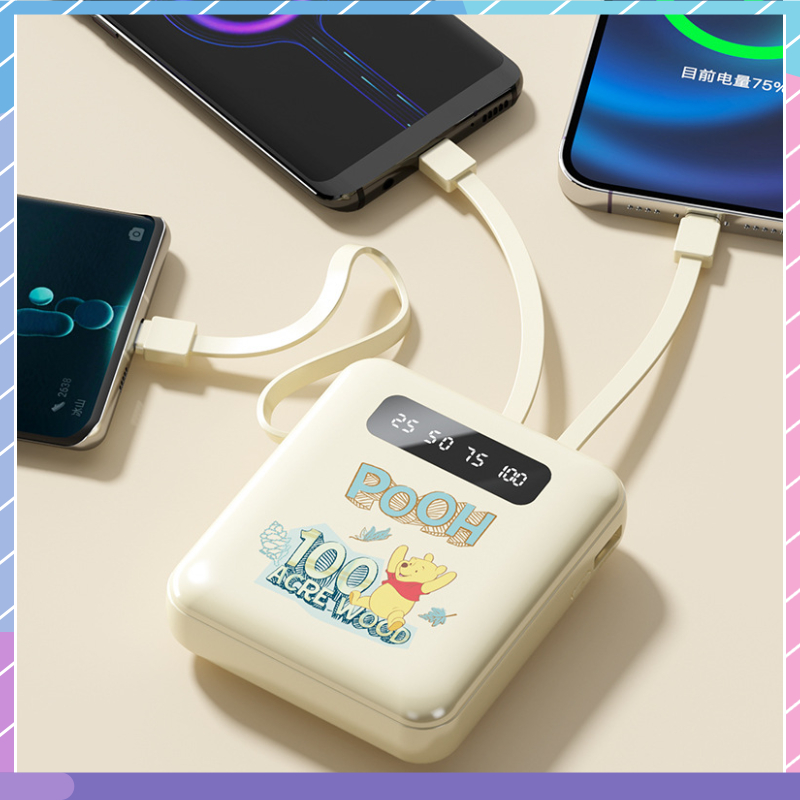 Sạc Dự Phòng Disney joint 10000mAH Dung Lượng Lớn - Đi Kèm Với 4 Dây Sạc Nhanh Cho Samsung / Xiaomi / oppo / vivo