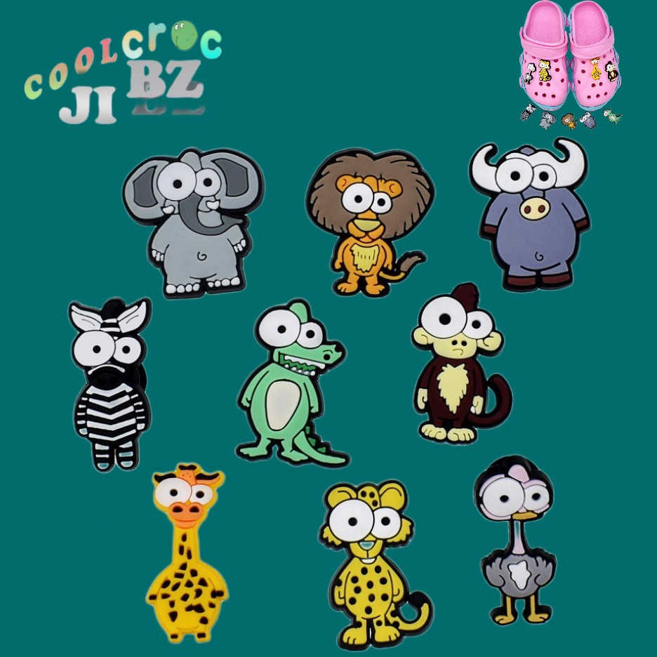 Charm Phụ Kiện Khóa Giày Bằng Cao Su PVC Hình Hoa Động Vật Hoạt Hình Có Thể Tháo Rời Trang Trí Sân Vườn