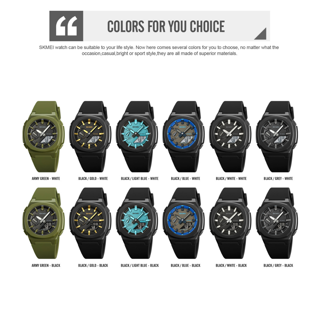 Đồng Hồ Nam Hiển Thị Ngày 3ATM SKMEI Thiết Kế Sáng Tạo Chống Thấm Nước 5 Màu Đen