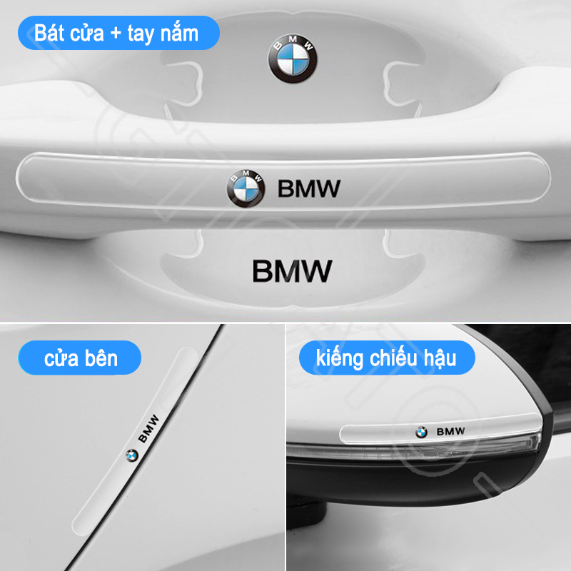 GTIOATO Bộ Bảo Vệ Tay Nắm Cửa ô Tô Trong Suốt Bộ Bảo Vệ Bát Cửa Gương Hậu Xe HơI MiếNg DáN ChốNg XưỚC Phụ KiệN Ô Tô Cho BMW M M4 320I X5 318I X6 X7 Z4 X4 M3 X3 M8 325I