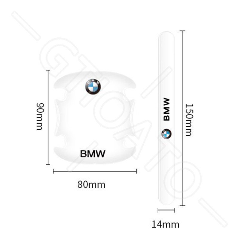 GTIOATO Bộ Bảo Vệ Tay Nắm Cửa ô Tô Trong Suốt Bộ Bảo Vệ Bát Cửa Gương Hậu Xe HơI MiếNg DáN ChốNg XưỚC Phụ KiệN Ô Tô Cho BMW M M4 320I X5 318I X6 X7 Z4 X4 M3 X3 M8 325I