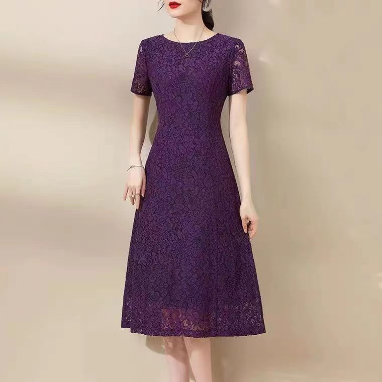 Đầm Ren Tay Ngắn Thời Trang Mùa Hè Sang Trọng Cho Nữ