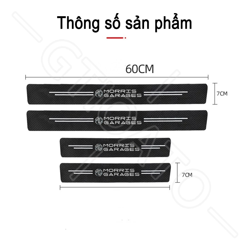 GTIOATO 4 Chiếc Sợi Carbon Dán Xe Dán Cửa ô Tô DáN ChốNg XưỚC Ô Tô Bảo Vệ Bậc Cửa Xe Hơi Phụ KiệN Xe HơI Cho MG ZS MG5 HS MG6