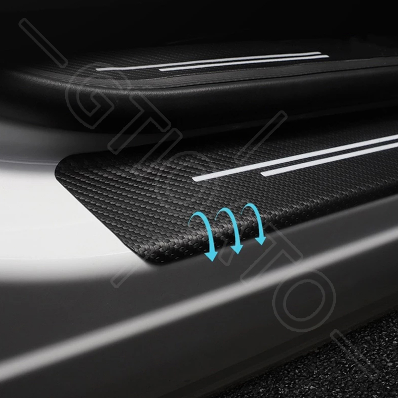 GTIOATO 4 Chiếc Sợi Carbon Dán Xe Dán Cửa ô Tô DáN ChốNg XưỚC Ô Tô Bảo Vệ Bậc Cửa Xe Hơi Phụ KiệN Xe HơI Cho MG ZS MG5 HS MG6