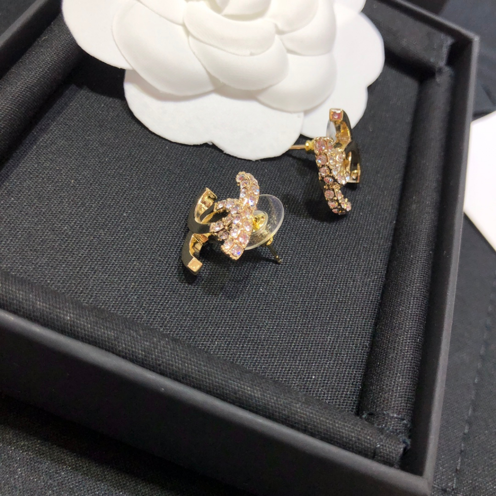 Bông Tai Mạ Bạc 925 Hình Chữ C Đính Kim Cương Giả Thời Trang Năm 2023