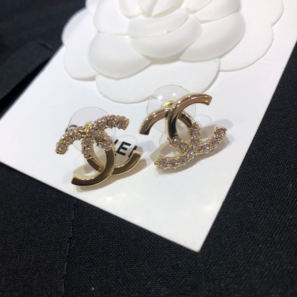 Bông Tai Mạ Bạc 925 Hình Chữ C Đính Kim Cương Giả Thời Trang Năm 2023