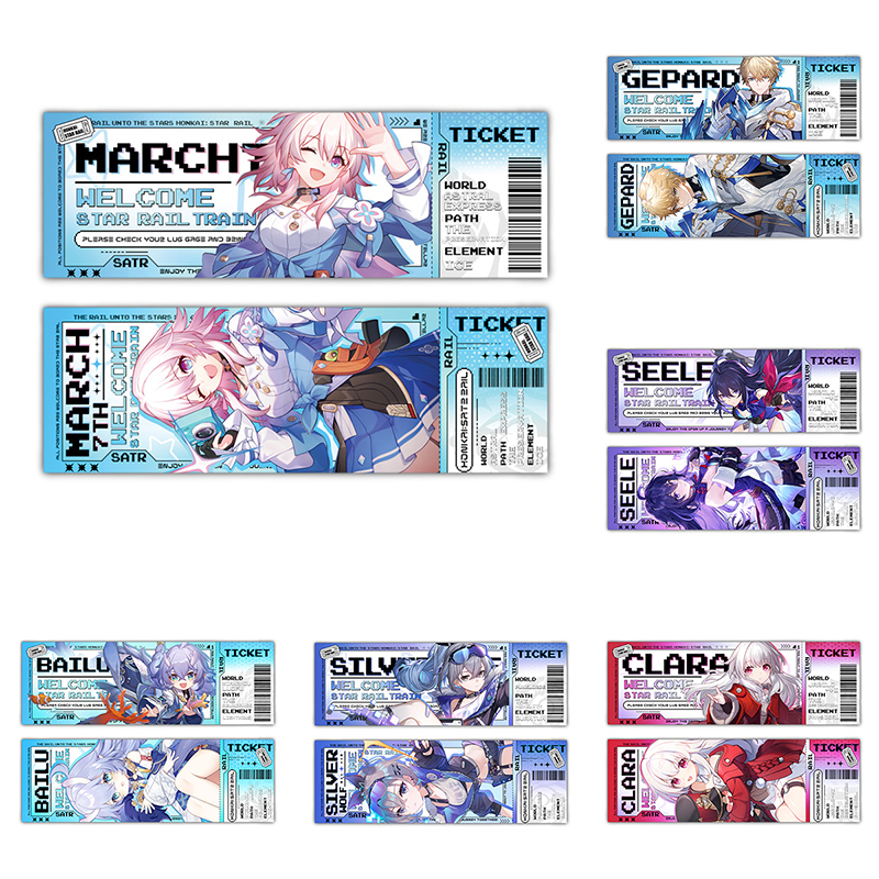 Thẻ Đánh Dấu Sách Hai Mặt laser Hình Sói Màu Bạc honkai Starrail Book Mark jingliu