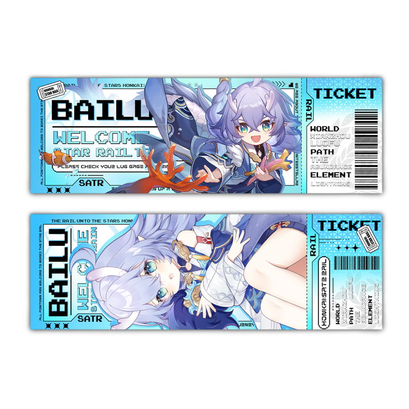 Thẻ Đánh Dấu Sách Hai Mặt laser Hình Sói Màu Bạc honkai Starrail Book Mark jingliu