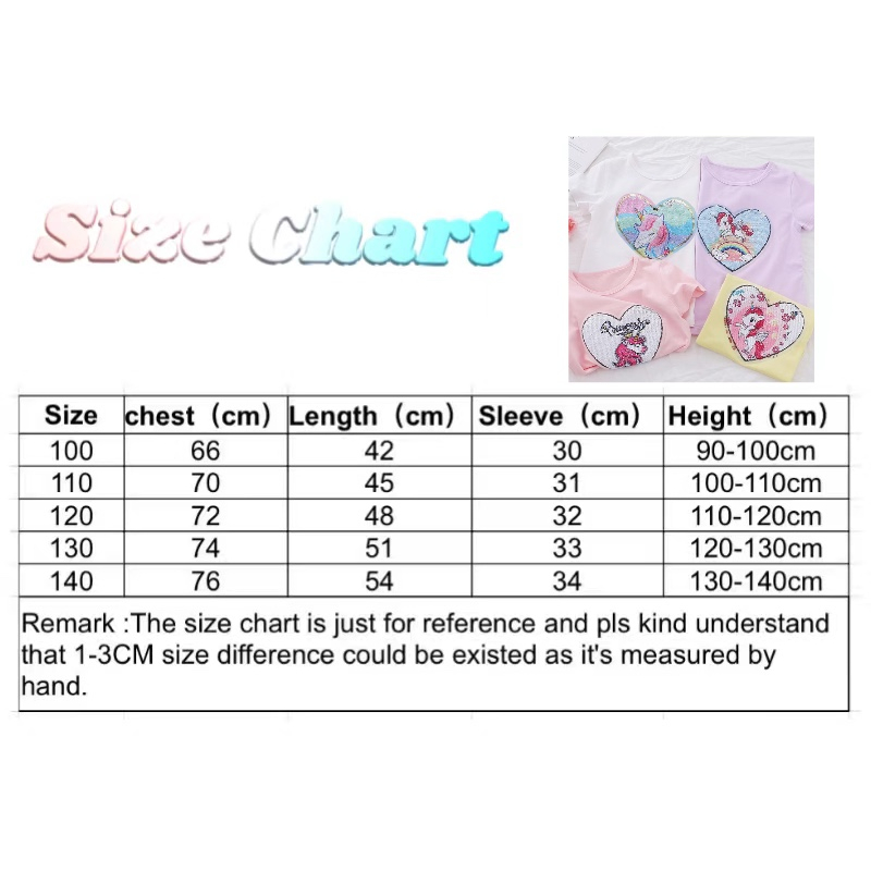 Áo Thun 100% Cotton In Hình Kỳ Lân Dễ Thương Phong Cách Hàn Quốc Cho Bé Gái 3-8 Tuổi